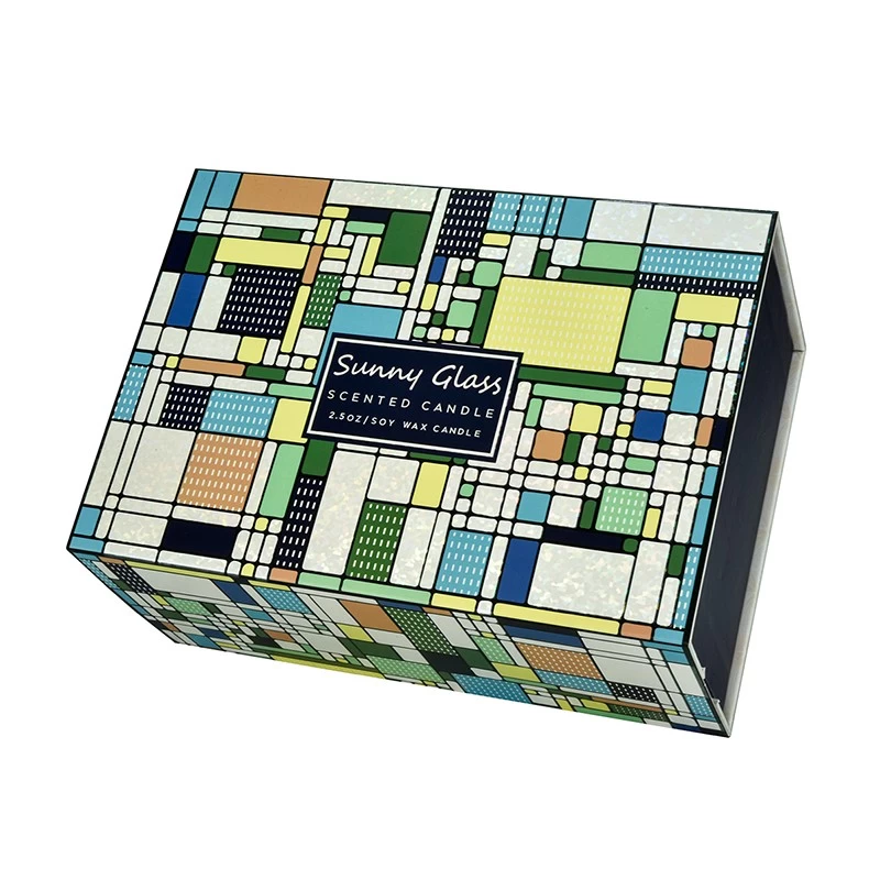 Bauhaus-Karo-Verpackung, Geschenkbox, Geburtstagsgeschenkbox, Aromatherapie-Kerzenhalter, Verpackungsbox