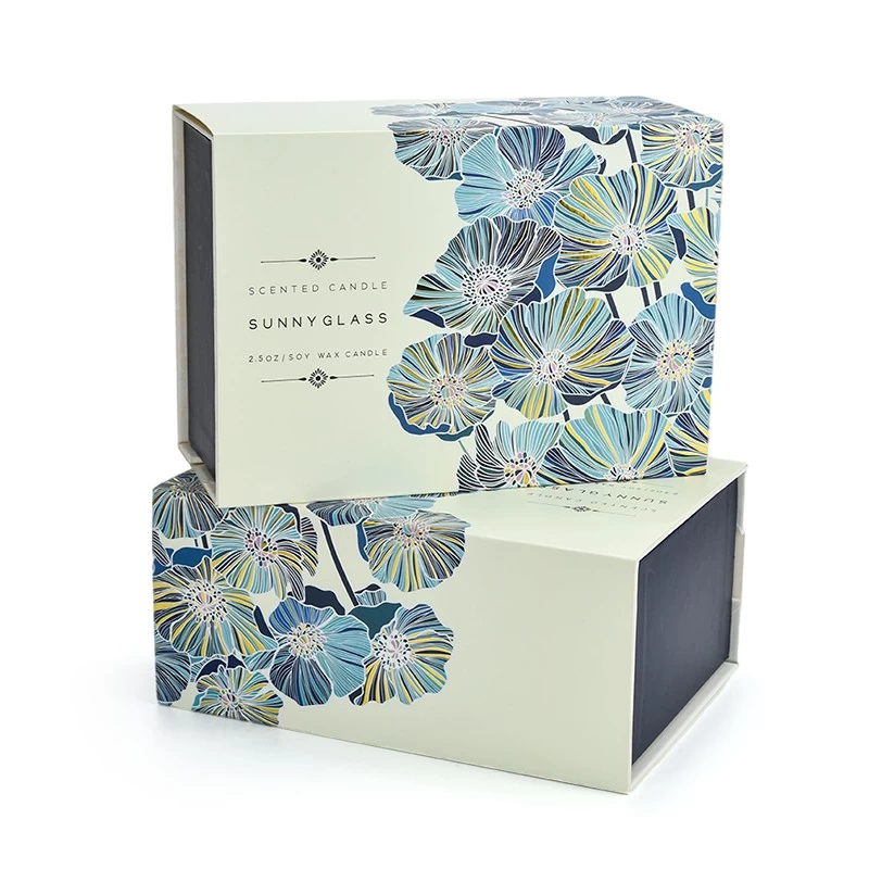 Confezione regalo scatola vuota rettangolare foglia di ginkgo con confezione regalo portacandele aromaterapia