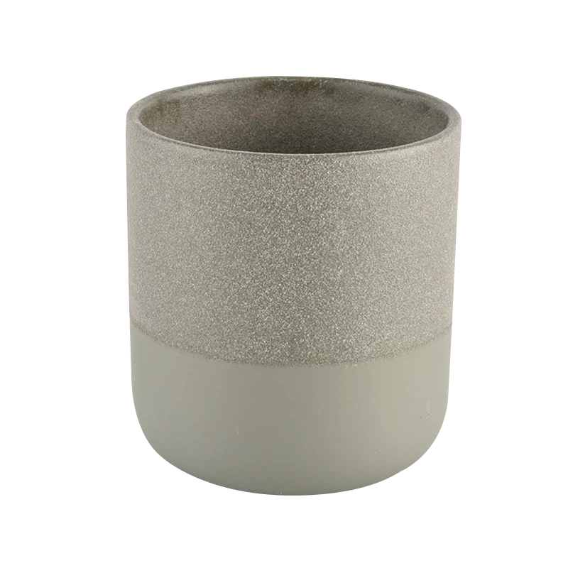 14盎司空独特的哑光绿色陶瓷蜡烛罐