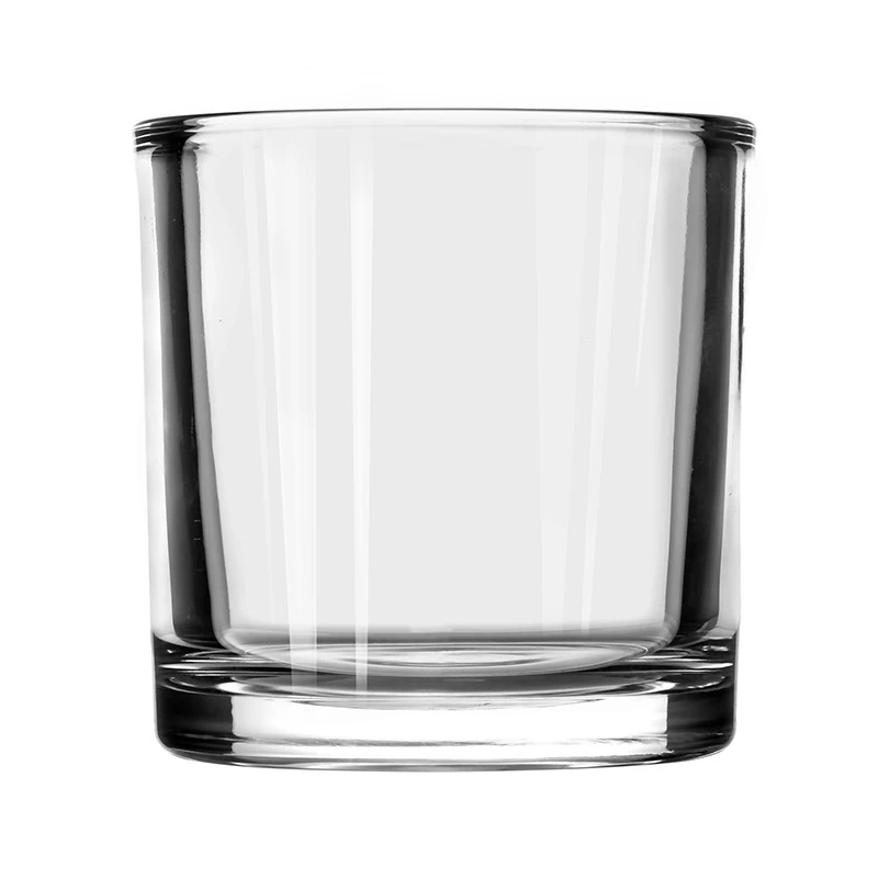 China High quality transparent empty glass candle jar with thick wall and thick bottom manufacturer