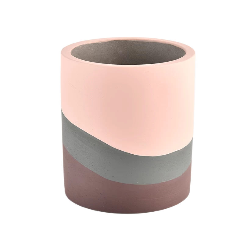 厂家直接定制多色陶瓷蜡烛罐混凝土蜡烛罐