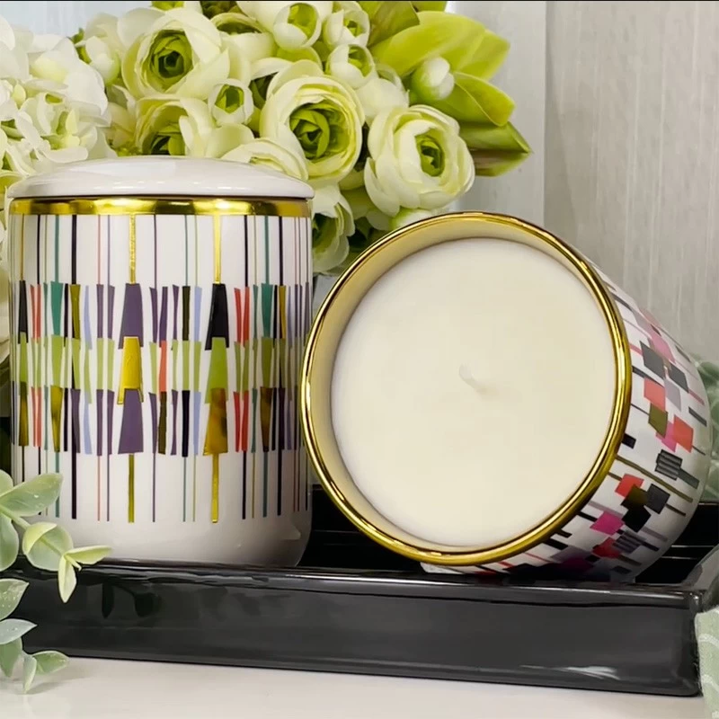 Mga Mamahaling Ceramic Candle Jar na may Takip