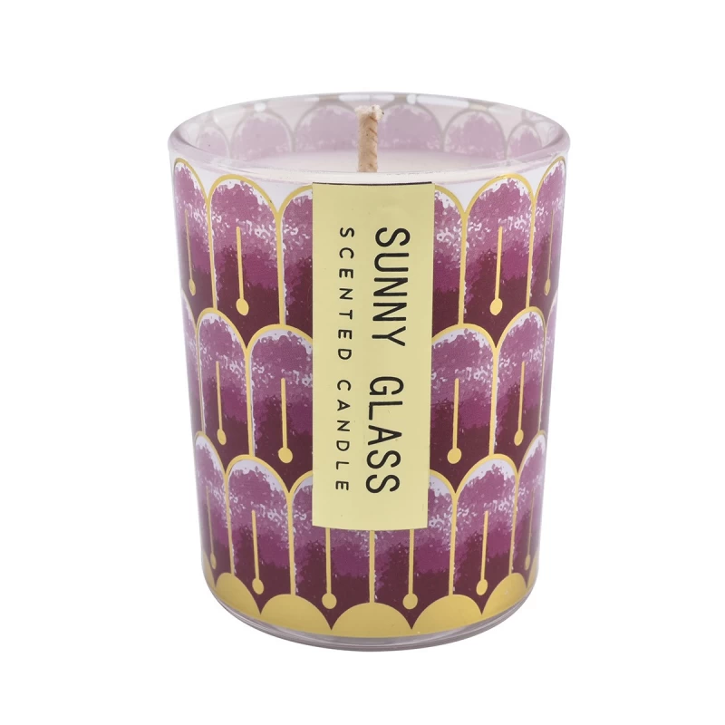 Wholesale color piano pattern glass candle jar manufacturers