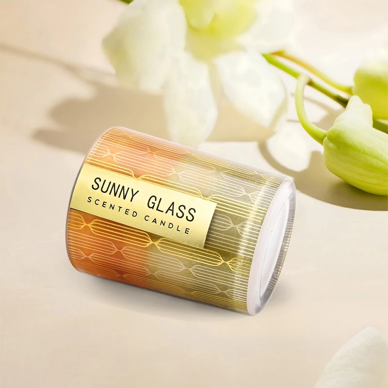 Kina Nyt produkt guldklaver med uu blomstret papirglasmønster glas stearinlyskrukke fabrikant