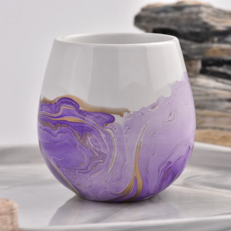 Wholesale design ceramic candle jar 15oz candle holder supplier