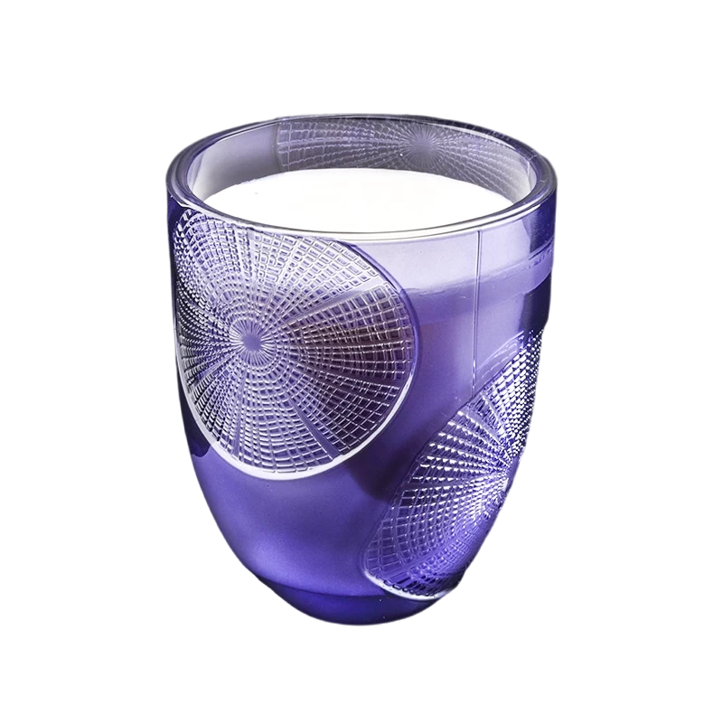 Regalo personalizzato all'ingrosso con barattolo di candela in vetro vuoto con anello viola