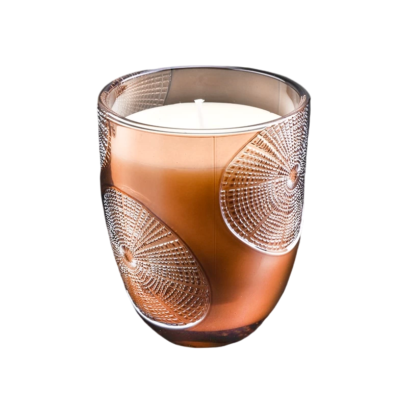 وعاء شمع زجاجي على شكل حلقة متعدد الألوان مخصص لتزيين حامل الشموع