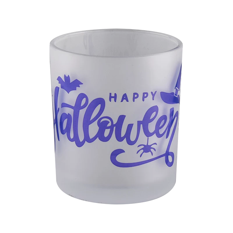 Custom logo candle containers glass candle jars for halloween gifts