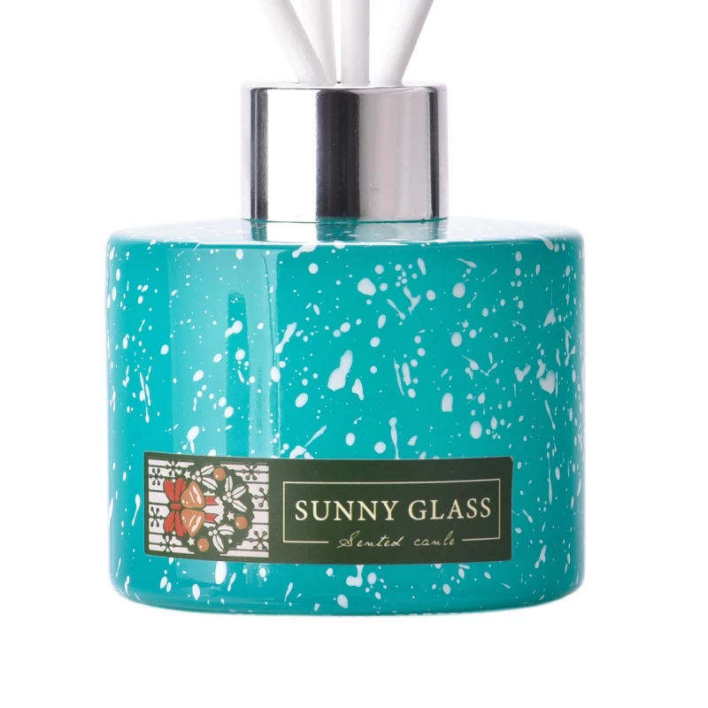 Luxury Private Label Turquoise Christmas Glass Diffuser Bottles Home Decor