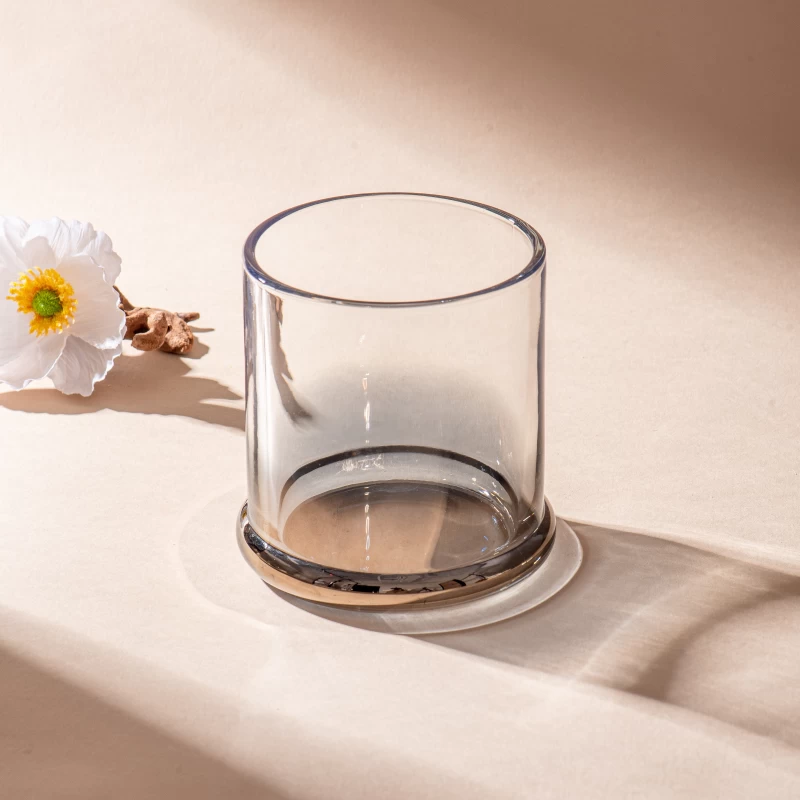 Wholesale electroplated blue gradient glass candle jars candle containers