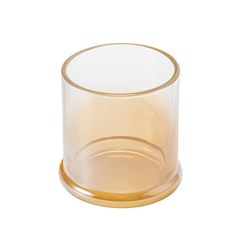 530ml yellow gradient glass candle jar wholesale