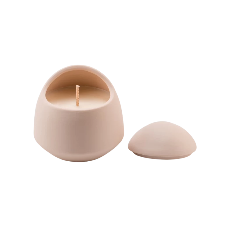 Lattine di candele in ceramica rosa in edizione limitata per la festa della festa con coperchi all'ingrosso