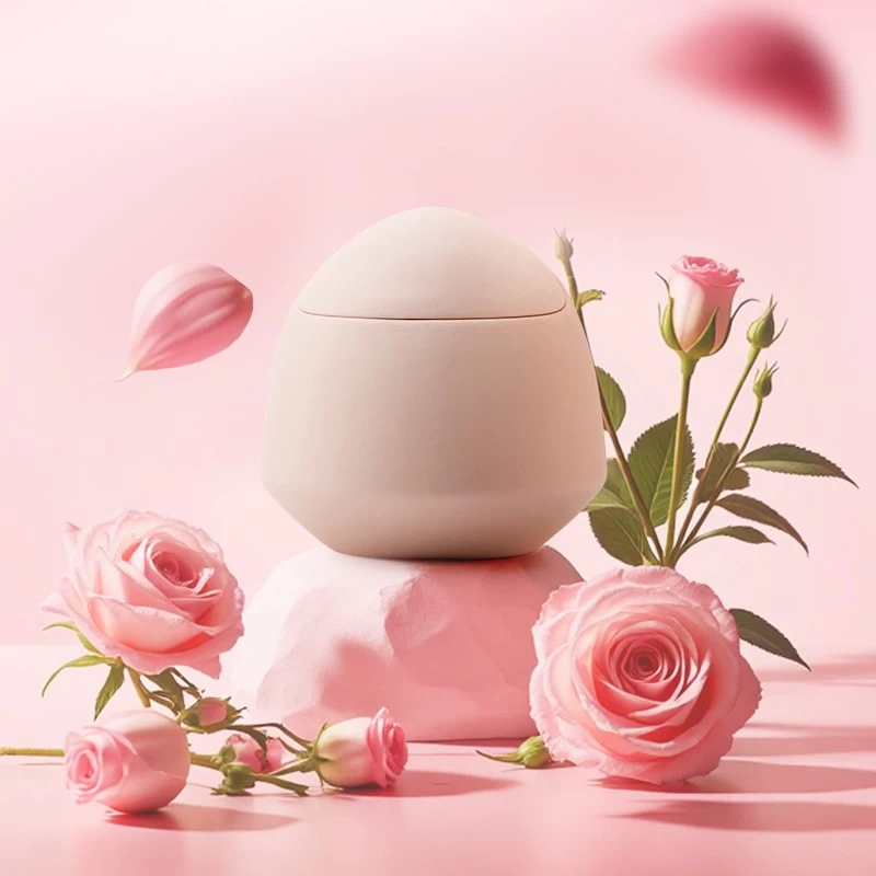 Lattine di candele in ceramica rosa in edizione limitata per la festa della festa con coperchi all'ingrosso
