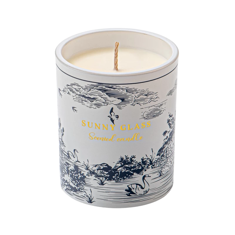 Wholesale popular custom-made handcrafted decal paper ceramic candle holder for households