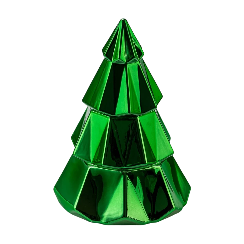 Luxury custom Christmas tree glass candle jars with lids
