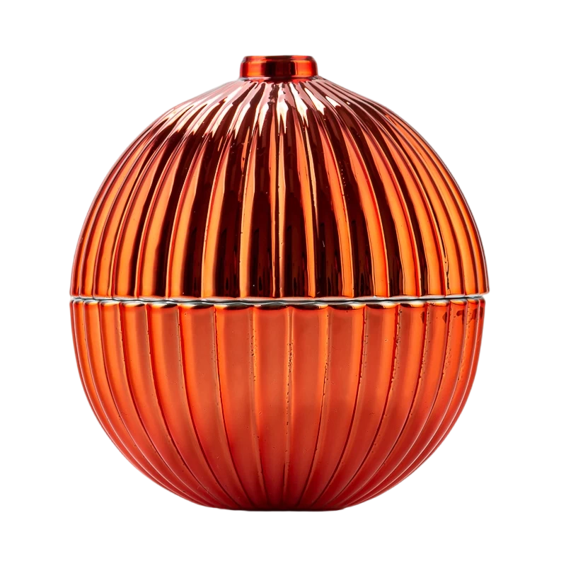 4-Ounce Spherical Christmas Red Glass Candle Jar na may Lid Wholesale
