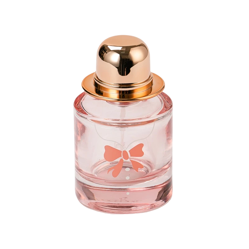 Wholesale hat bow glass perfume bottles with perfume compartments