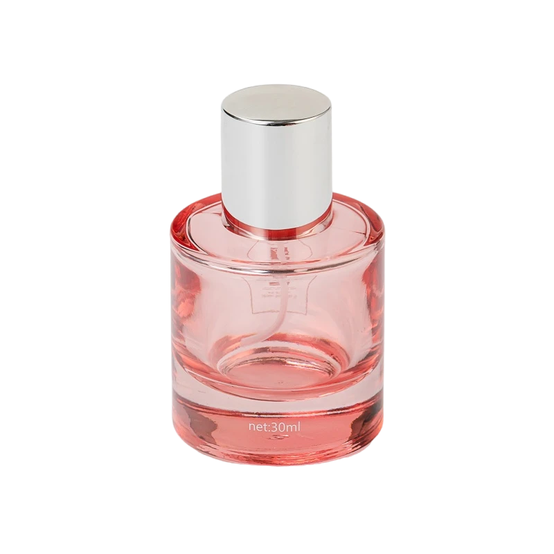 Luxury custom-made pink translucent gradient round bottle perfume bottle