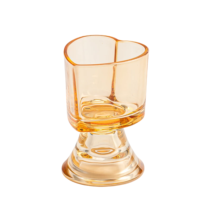 Luxury custom-made amber glass dual-purpose glass candle holder