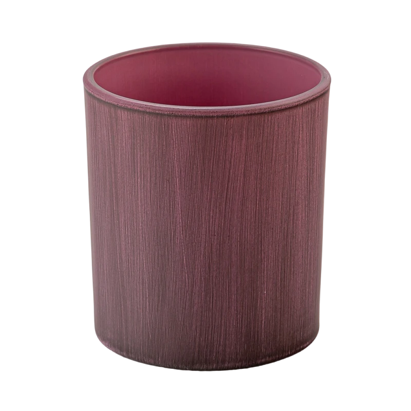 Wholesale Custom matte purple red straight glass candle jars