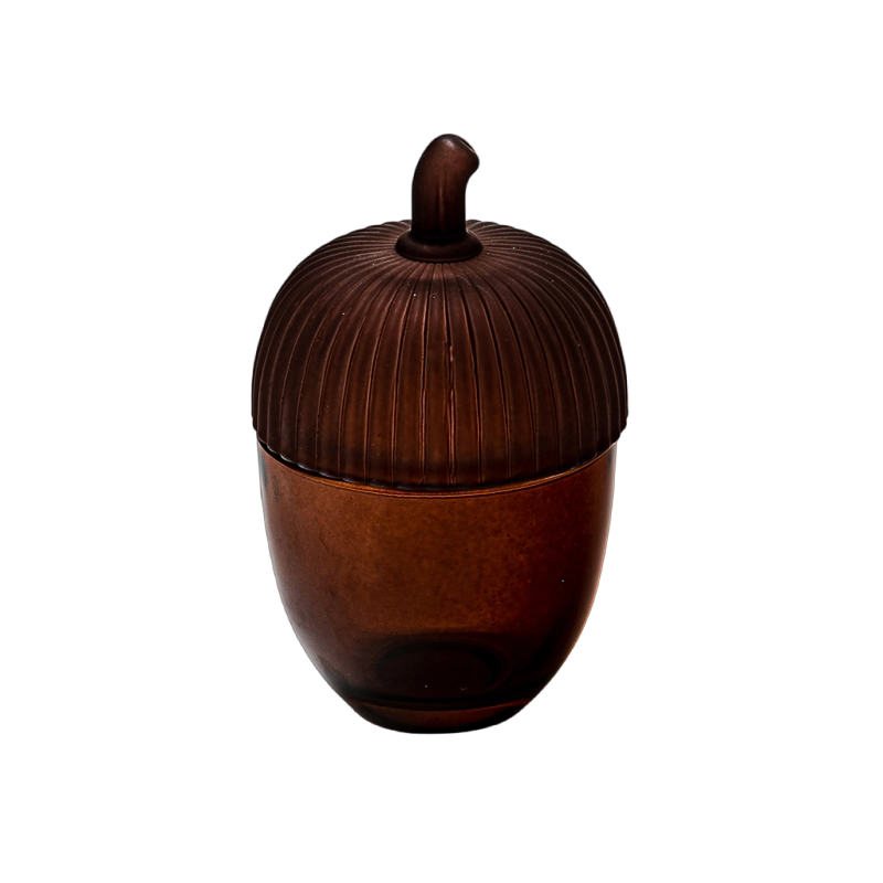 Custom Brown Acorn-Lid Glass Scented Candle Jar​
