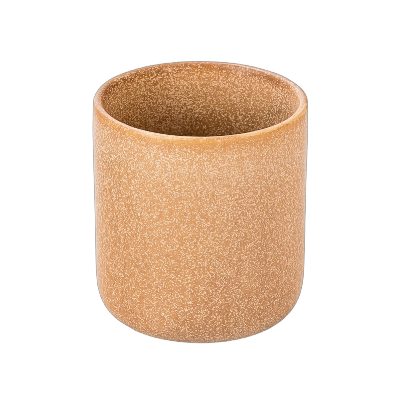 Ritenga Modern Warm Brown Speckled Glaze Ceramic Candle Jar