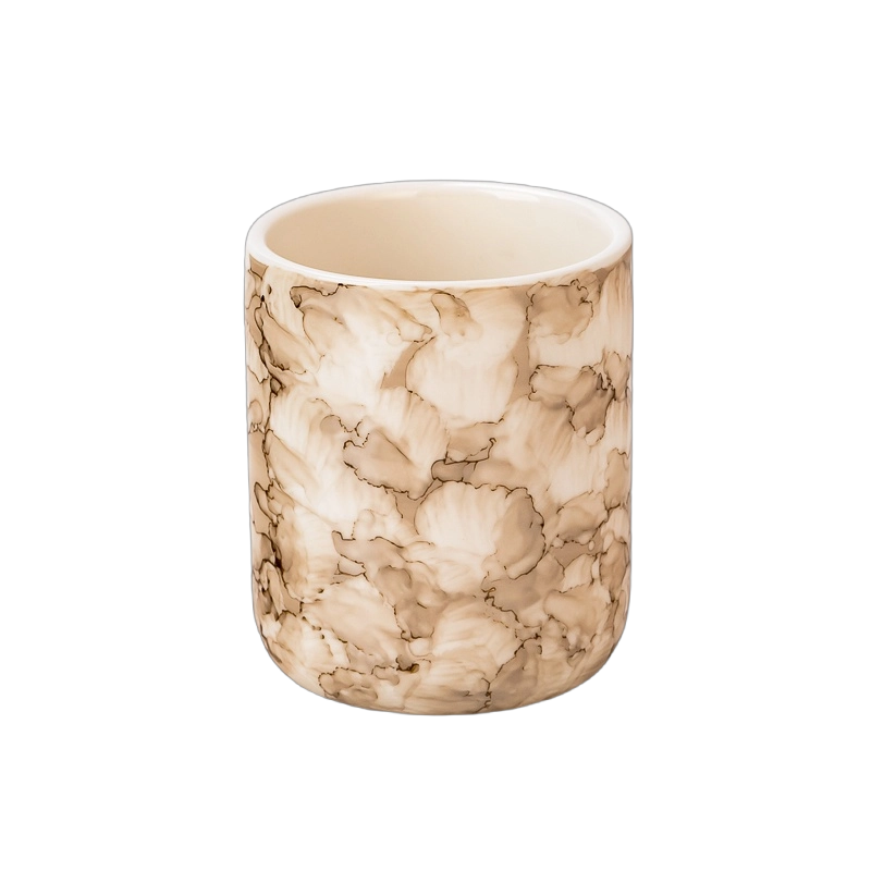 Luksus marmormønster keramisk stearinlyskrukke Genanvendeligt tomt beholder til duftlys