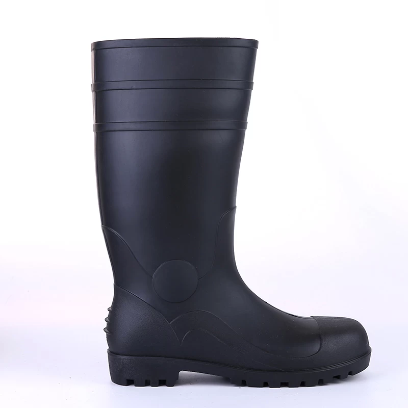 China 801BB Anti slip waterproof industrial pvc safety rain boots steel toe manufacturer