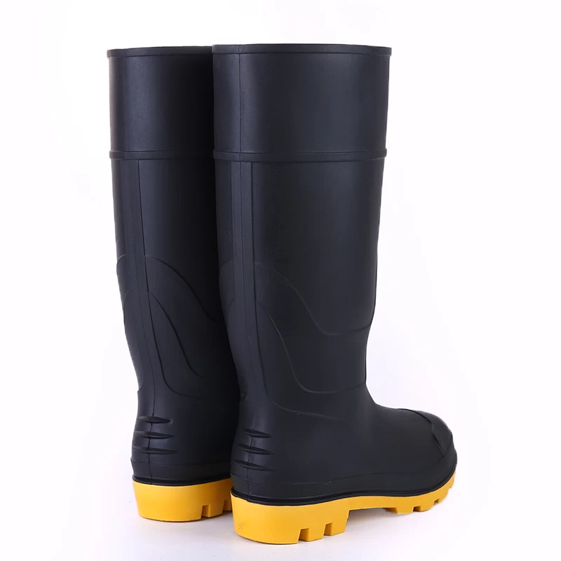 China 802BY black cheap non safety pvc rain boots for men manufacturer