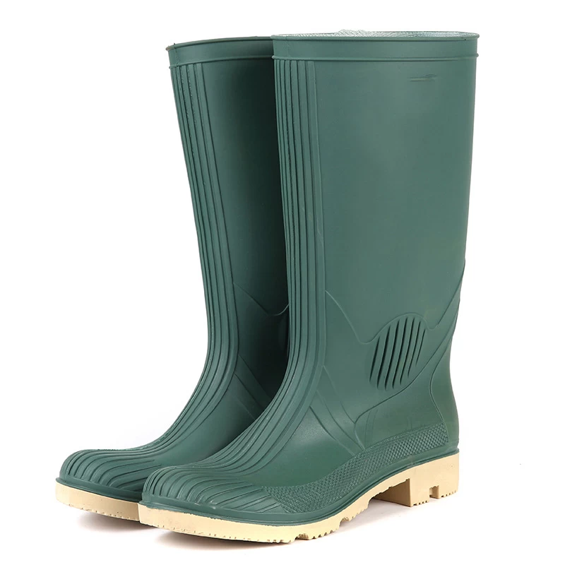 China 804 Anti slip non safety green agriculture pvc rain boots for work manufacturer