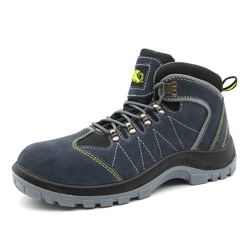 China TM235 Suede leather anti slip pu sole steel toe puncture proof cheap safety shoes manufacturer