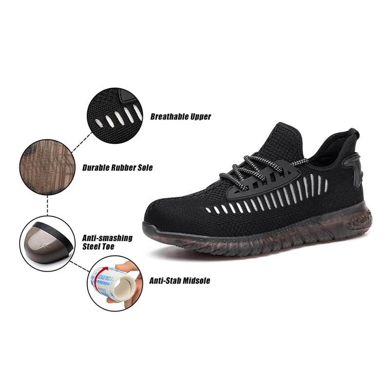 China 752 Anti slip puncture proof breathable sport safety shoes with steel toe manufacturer