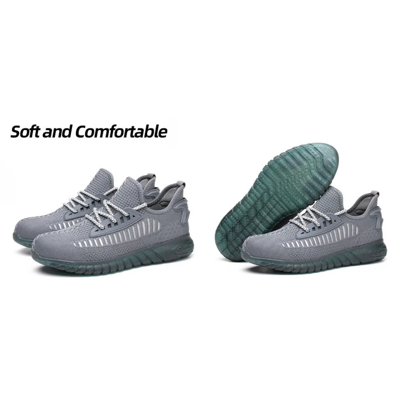 China 752 Grey anti slip prevent puncture light weight sport safety shoes steel toe manufacturer