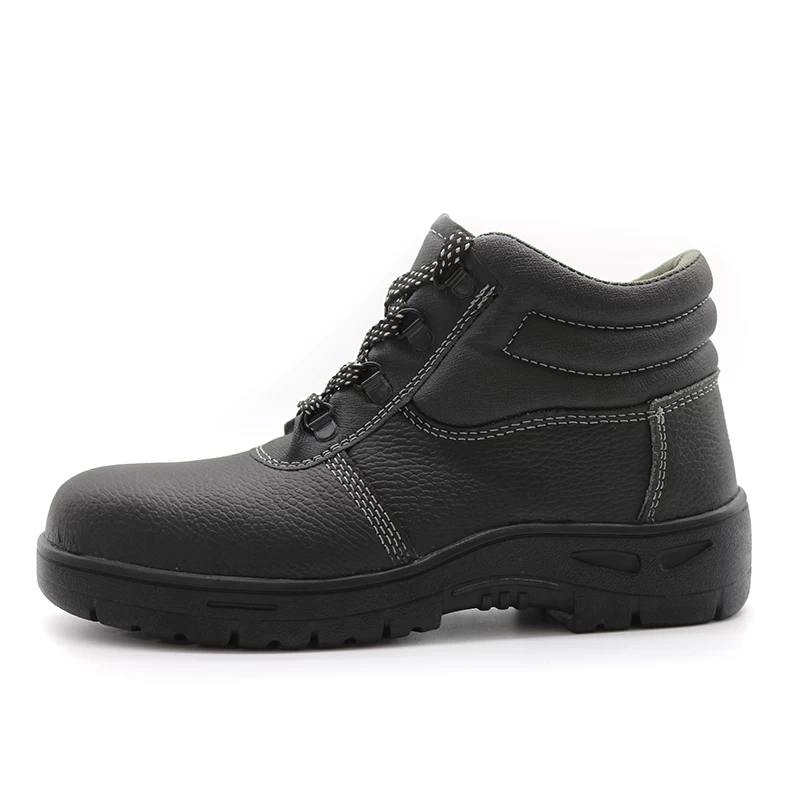 China RB1040 Black leather rubber sole oil slip resistant iron toe anti puncture safety shoes for labour manufacturer