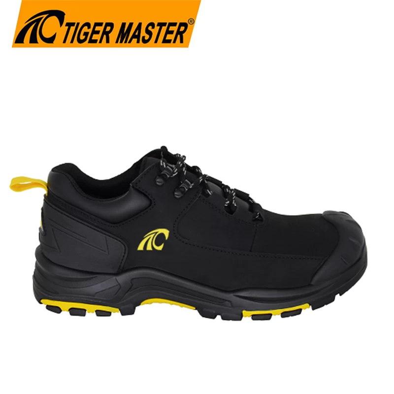 China TM304 Black nubuck leather heat resistant rubber sole anti puncture composite toe safety boots manufacturer