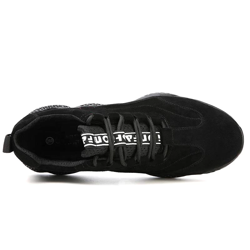 Китай 2106 Черный кожаный верх из микрофибры, нескользящая подошва из мягкой резины, стальной носок, устойчивая к проколам, защитная обувь для работы производителя