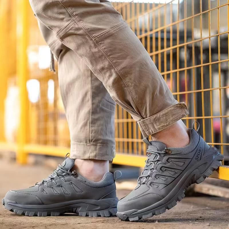 China 0265 Microfiber leather rubber sole steel toe anti puncture lightweight safety sport shoes for men manufacturer