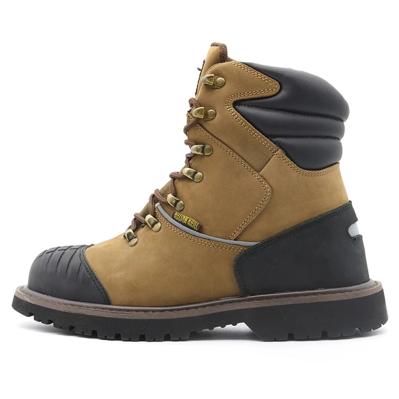 China TM135 nubuck leather oil slip resistant rubber sole steel toe puncture proof goodyear work boots safety shoes manufacturer