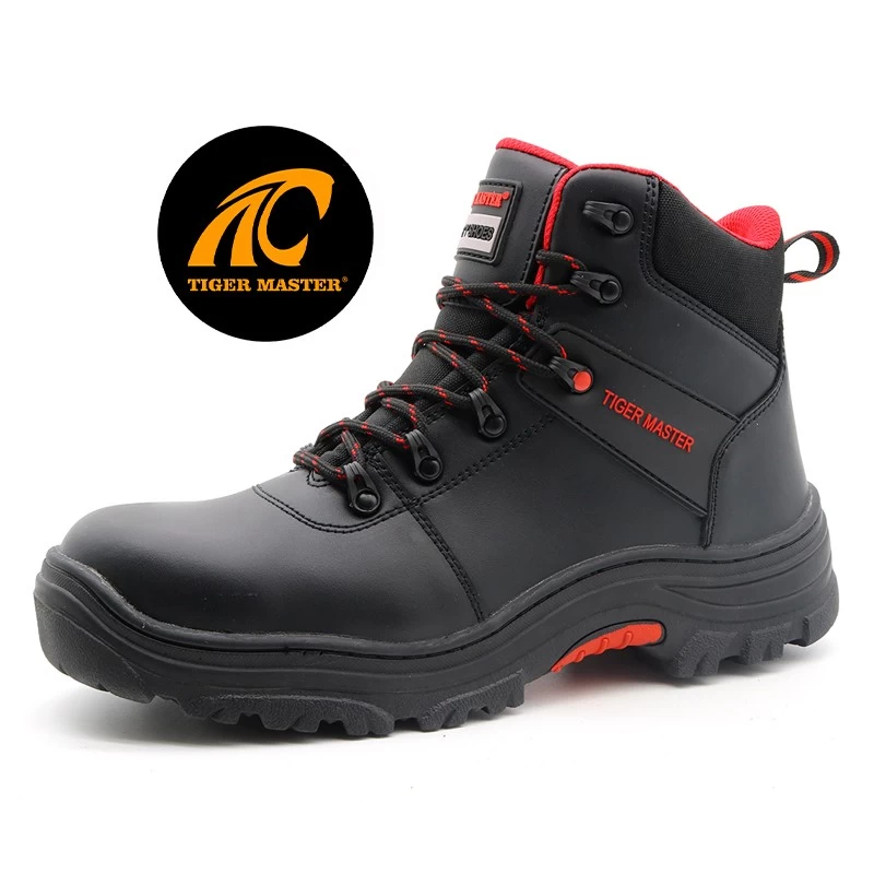 China TM137 Heat resistance rubber sole black cow leather composite toe anti puncture oil industry safety boots shoes manufacturer