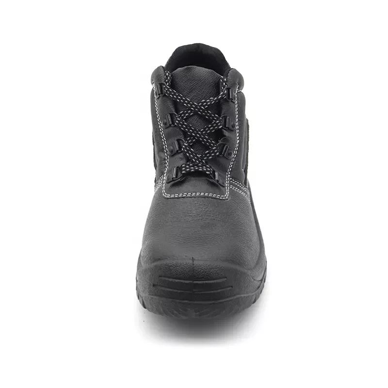 China TM058 Black cow leather pu sole steel toe puncture proof cheap industrial safety shoes for men manufacturer