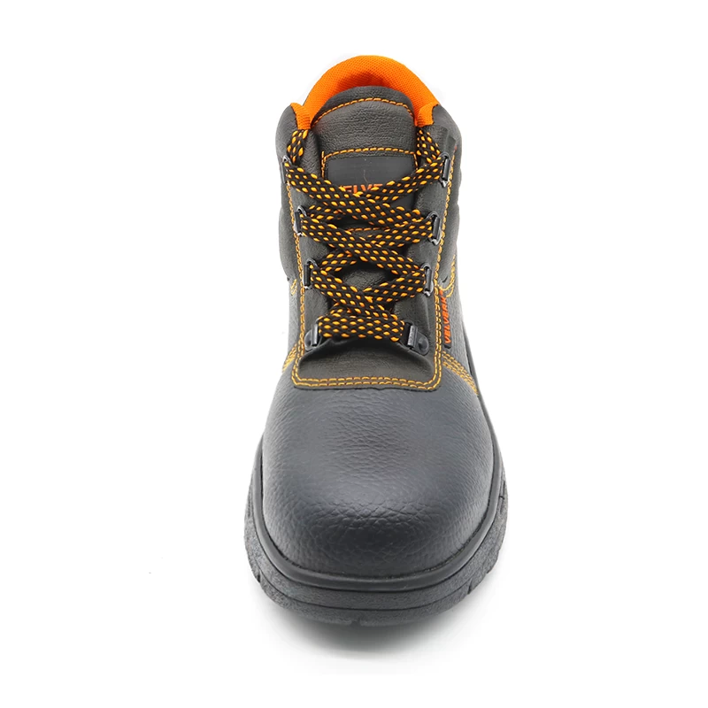 China RB1020 Black PU upper rubber sole iron toe prevent puncture men cheap safety shoes for construction manufacturer