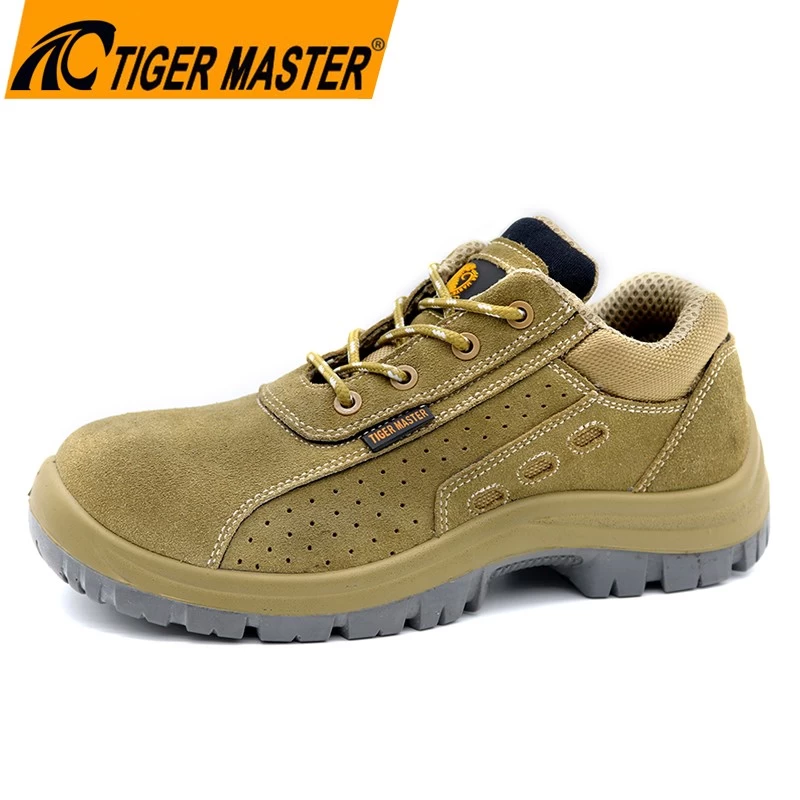 China TM251 Cow suede leather anti slip pu sole men puncture proof steel toe shoes safety manufacturer