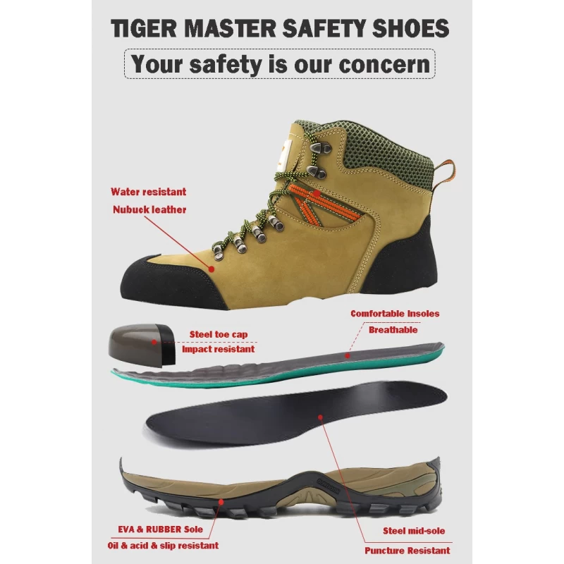 Chine TM145 Eva semelle en caoutchouc cuir nubuck chaussures de randonnée en plein air sécurité pour hommes fabricant