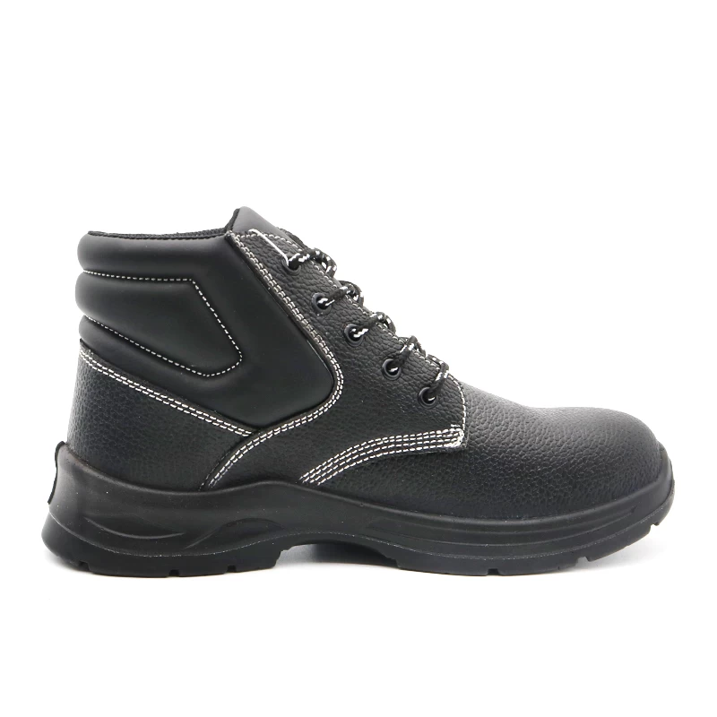 China TM067 Black cow leather anti slip pu sole puncture proof steel toe work safety shoes manufacturer