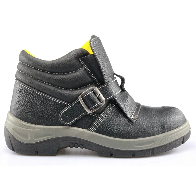 China TM041 Black leather anti slip puncture proof steel toe safety welding shoes for welder manufacturer