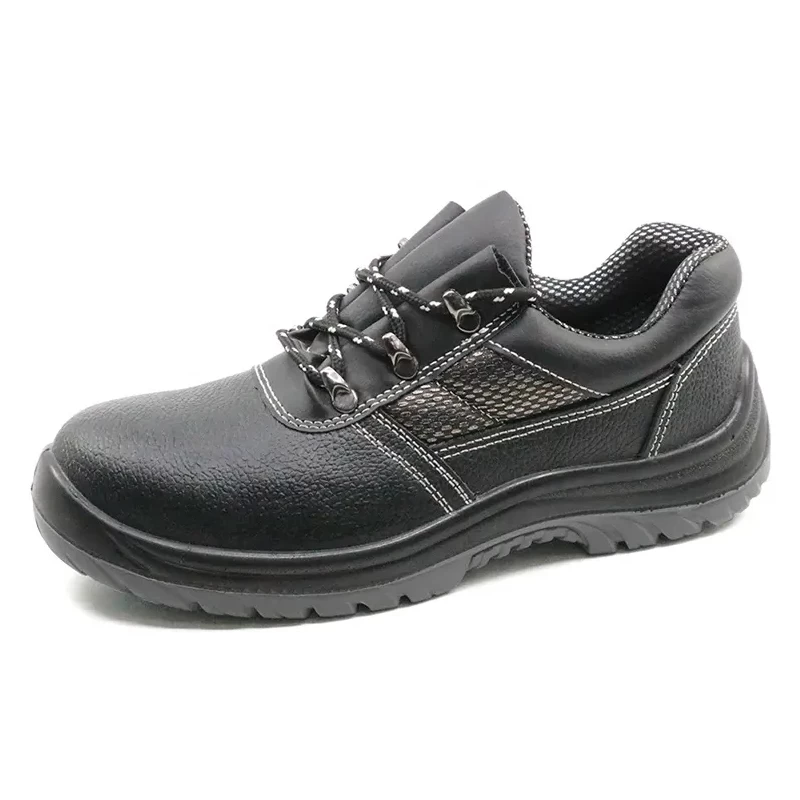 porcelana TM003L Antideslizante a prueba de agua cuero negro puntera de acero zapatos de trabajo para hombres seguridad fabricante