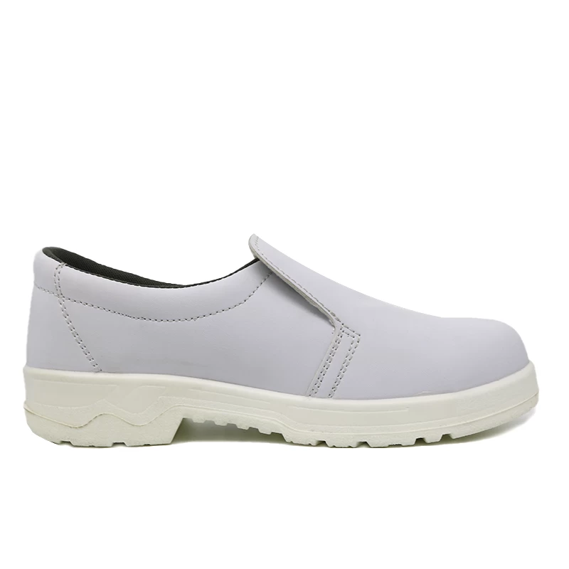 China TM065 White microfiber leather pu sole anti puncture non slip kitchen shoes with steel toe manufacturer