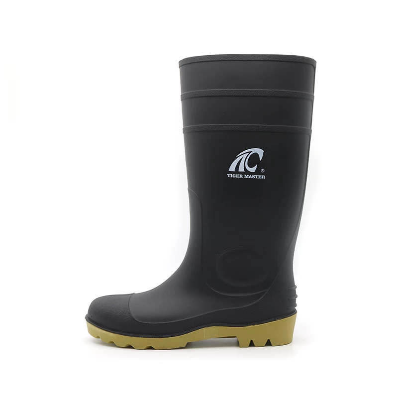 China GB06 Non slip waterproof steel toe puncture proof pvc safety rain boots CE manufacturer