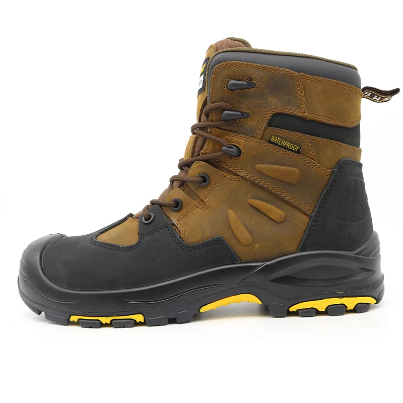 China TM134 Heat resistant leather safety shoes boots with steel toe and mid-plate manufacturer
