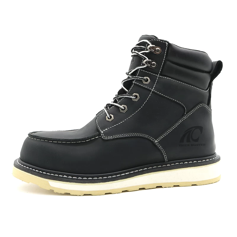China TM162 Non slip rubber sole steel toe goodyear welted mens shoes safety manufacturer